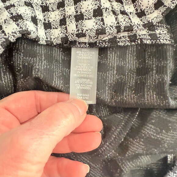 Andrew Marc Houndstooth Pleated Puffed Sleeve Round Neck Midi Sheath Dress - Picture 7 of 9